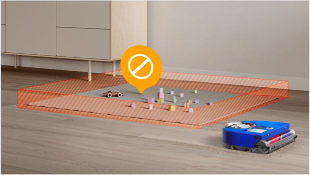 吸塵機械人正在避開禁止區域