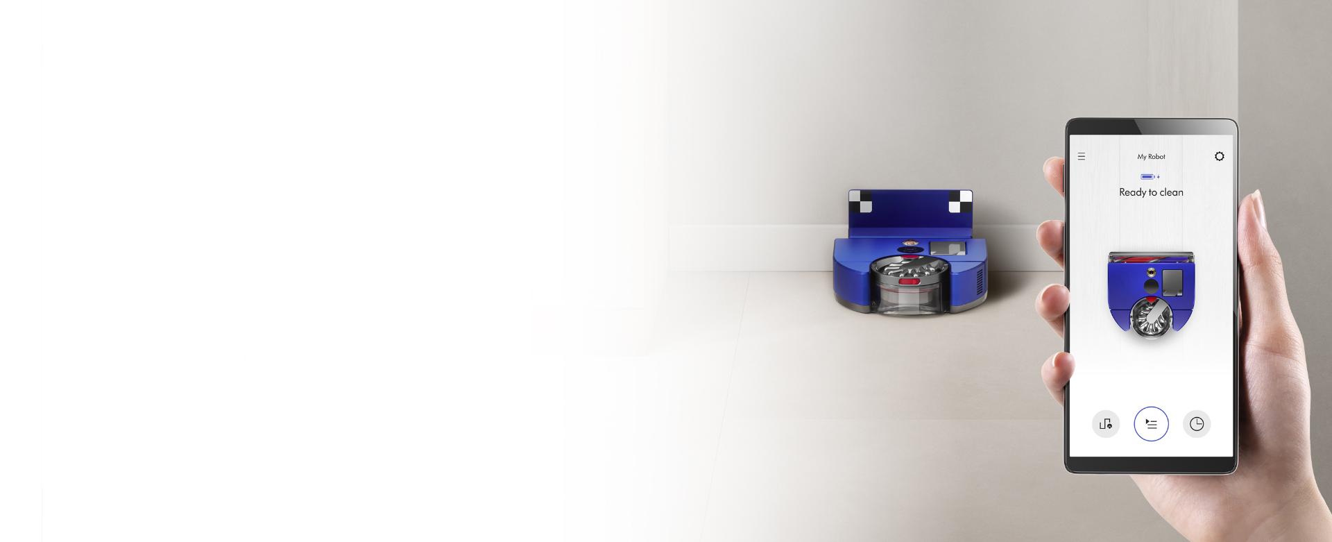 Dyson 360 Vis Nav robot vacuum being controlled with the app