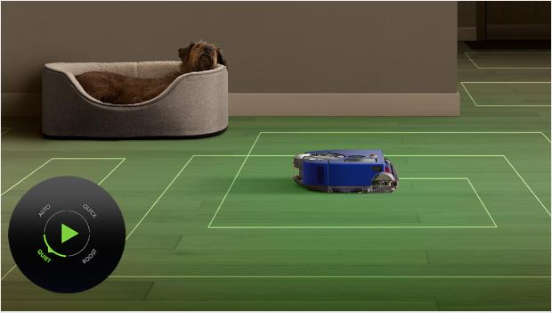 Robot süpürgenin zemine yayılmış olarak gördüğü haritanın görseli.