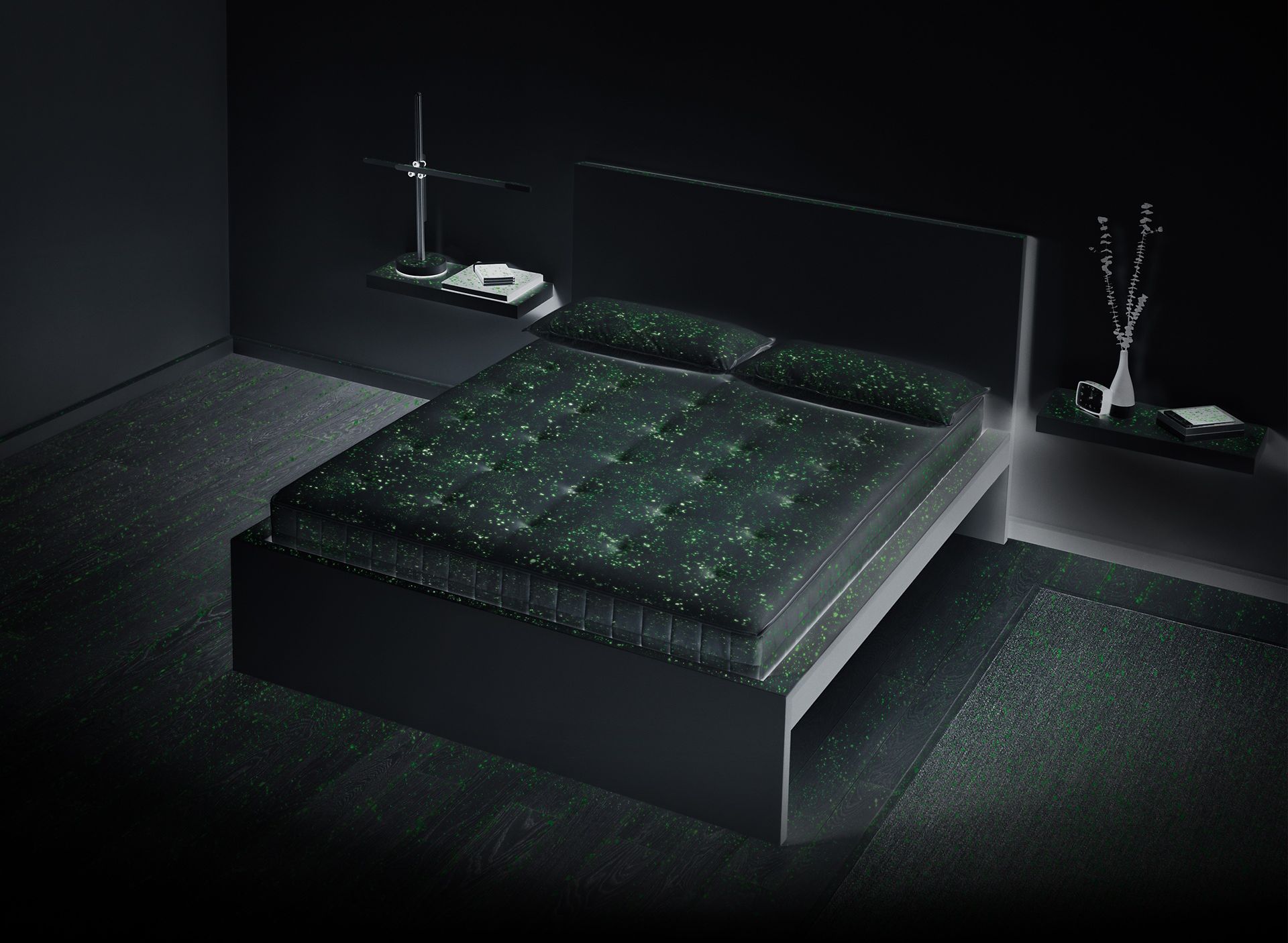 Dust and allergens visible on a mattress
