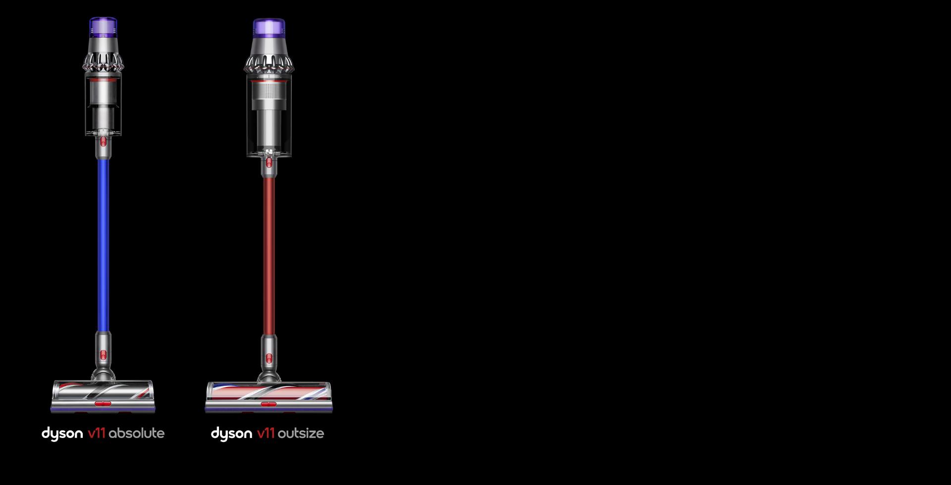 The Dyson V11™ vacuum and Dyson V11™ Outsize vacuum side by side