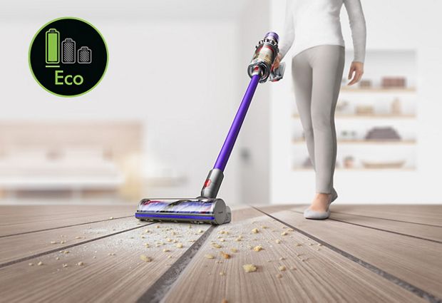 The LCD screen showing Eco mode