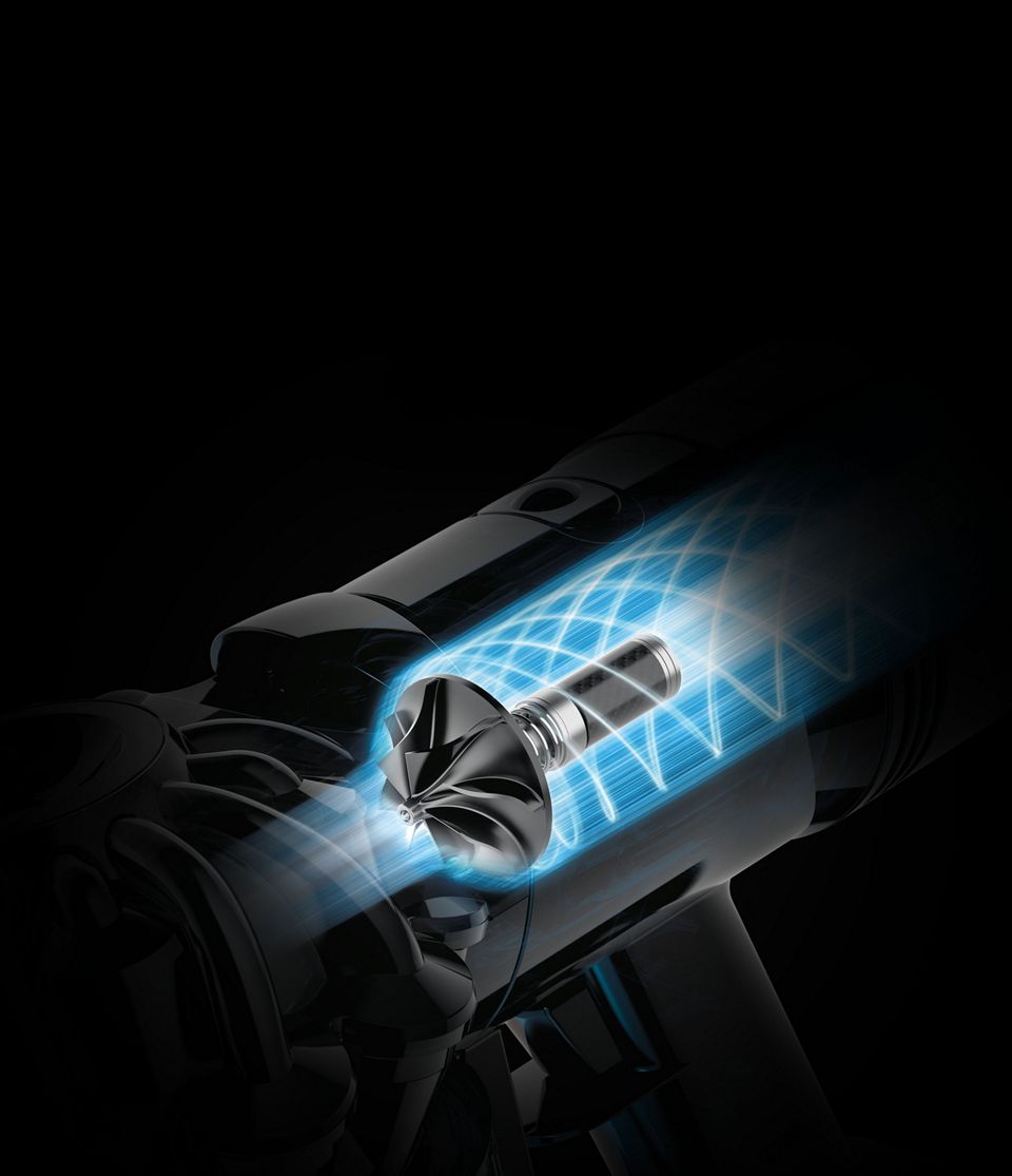 Cutaway image of the powerful Dyson digital motor V8