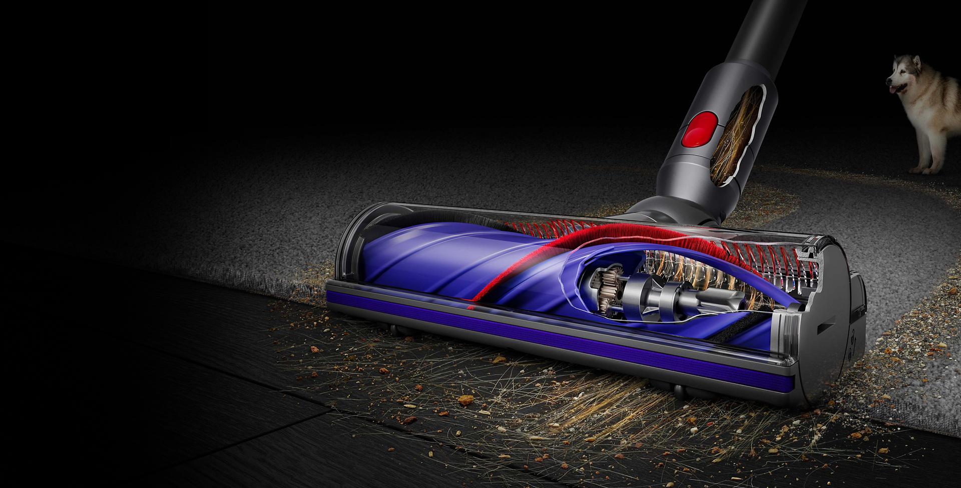 Dyson de-tangling technology cleaning a home