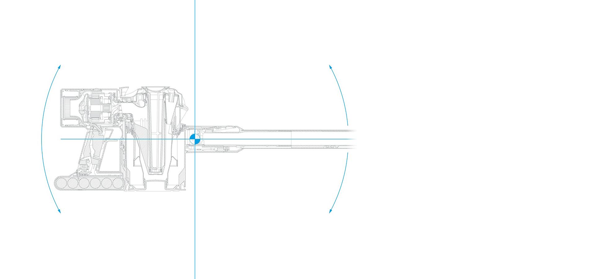 工程師正繪畫吸塵機的重心位置
