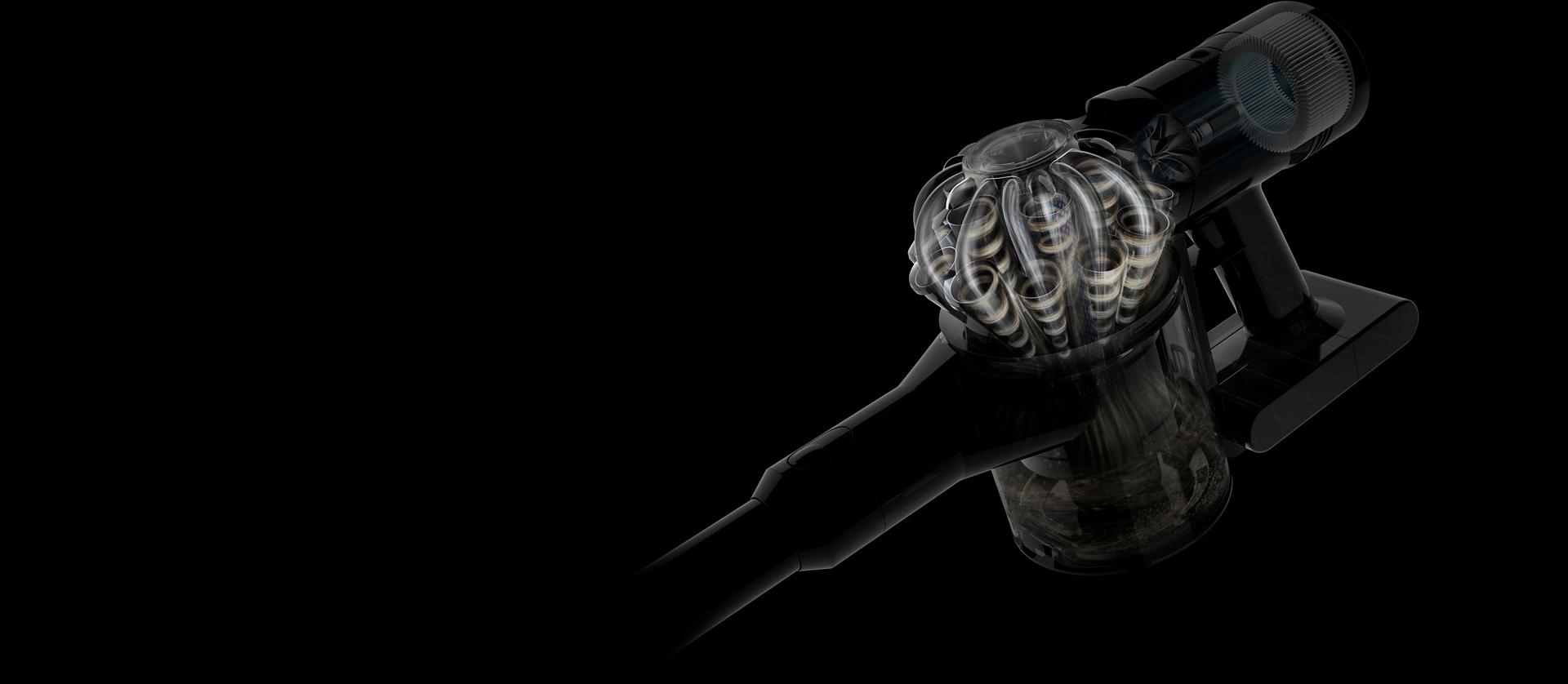 Dyson V8 吸塵機氣旋的剖視圖