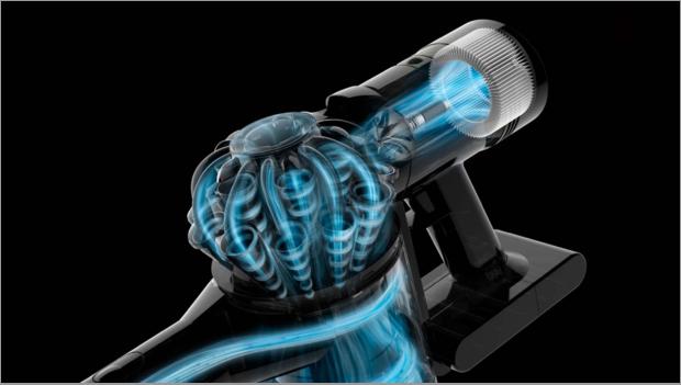 Cutaway of the motor inside the Dyson V8 vacuum Advance