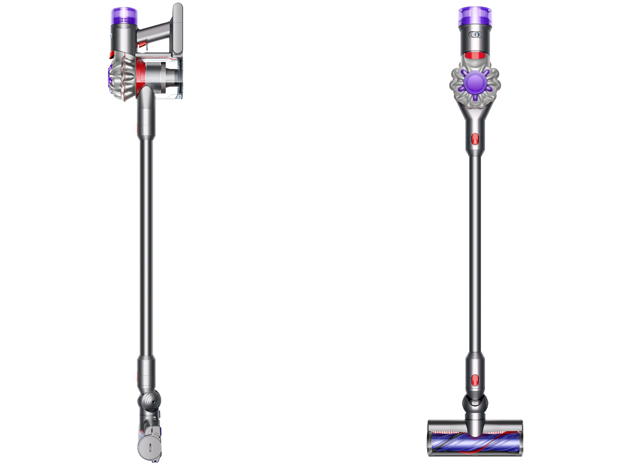 Dyson V8 Absolute stofzuiger voor- en zijaanzicht