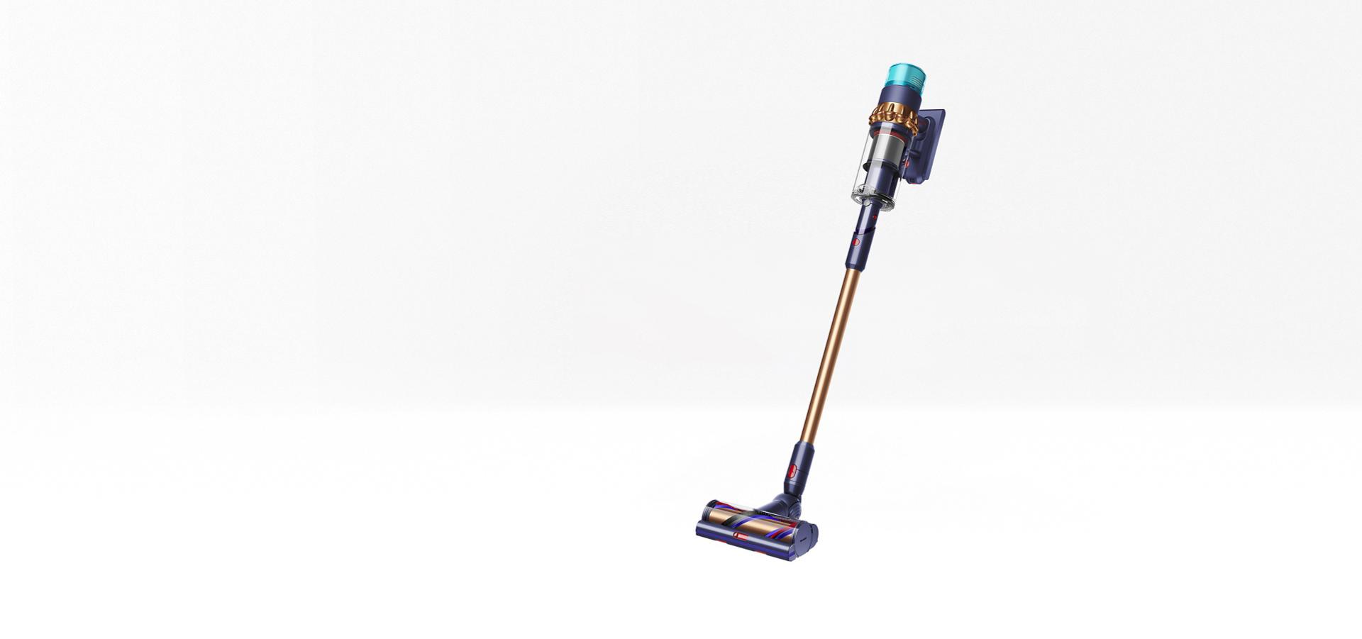 Close up of Dyson Gen5detect in exclusive Prussian blue and copper.