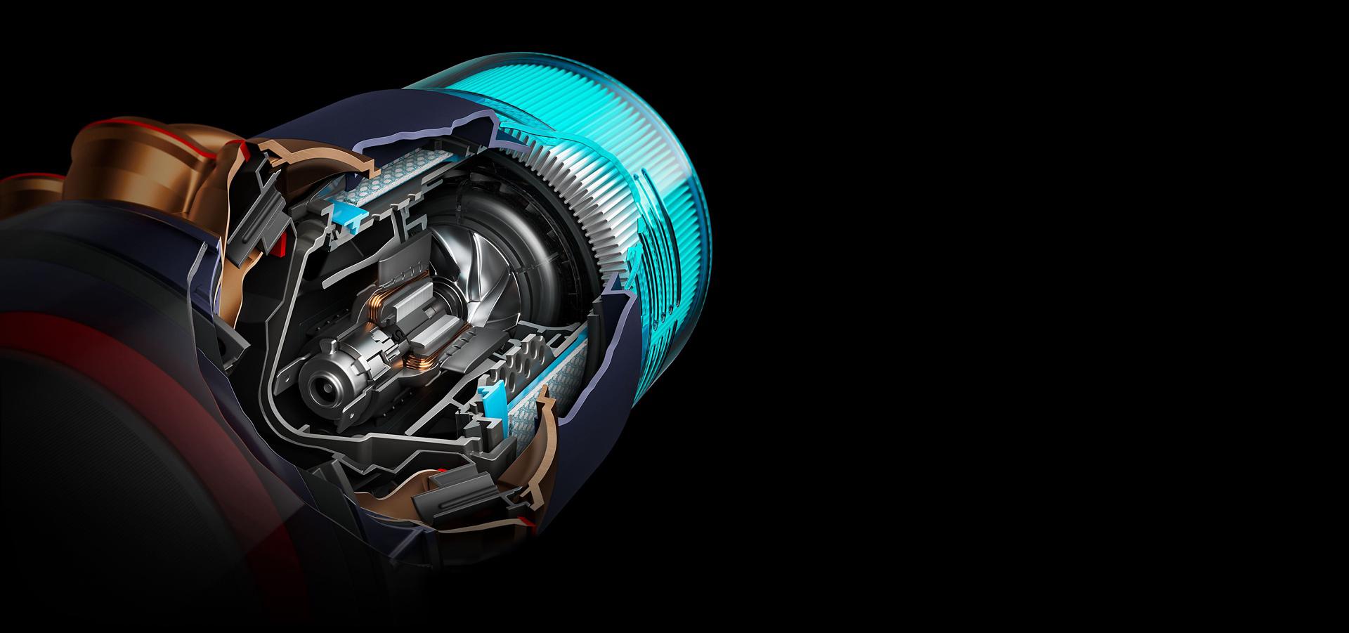 Inner workings of the Dyson Gen5detect vacuum.