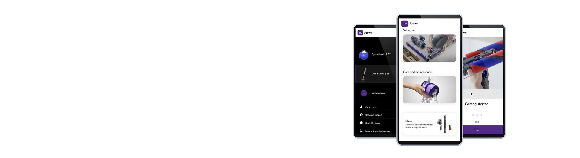 My Dyson app displayed on a smartphone.