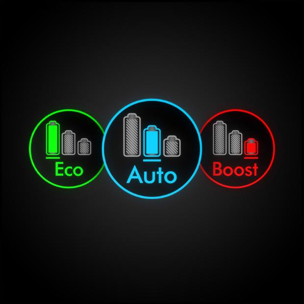Graphic of the three power modes.