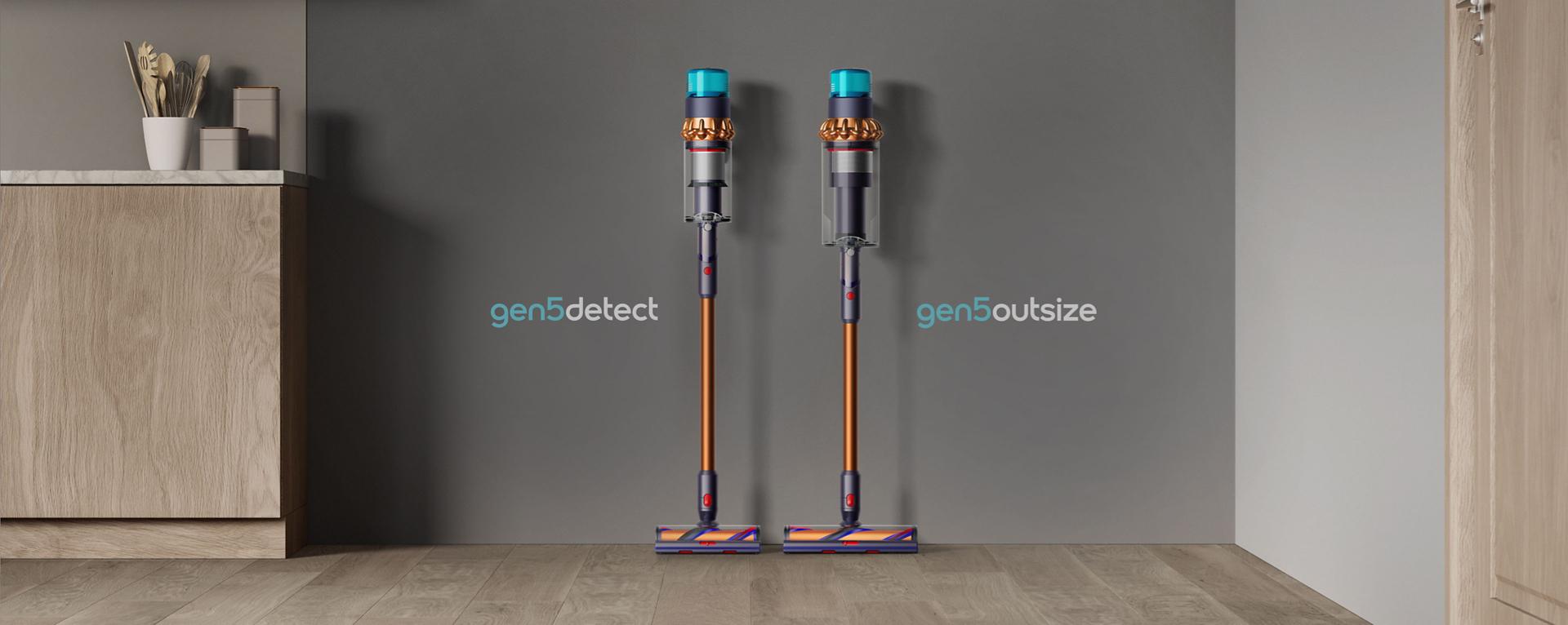 Dyson Gen5detect and Dyson Gen5outsize vacuum size comparison.