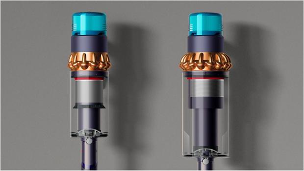 Dyson Gen5detect and Dyson Gen5outsize bin size comparison.