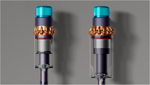 Dyson Gen5detect and Dyson Gen5outsize bin size comparison.