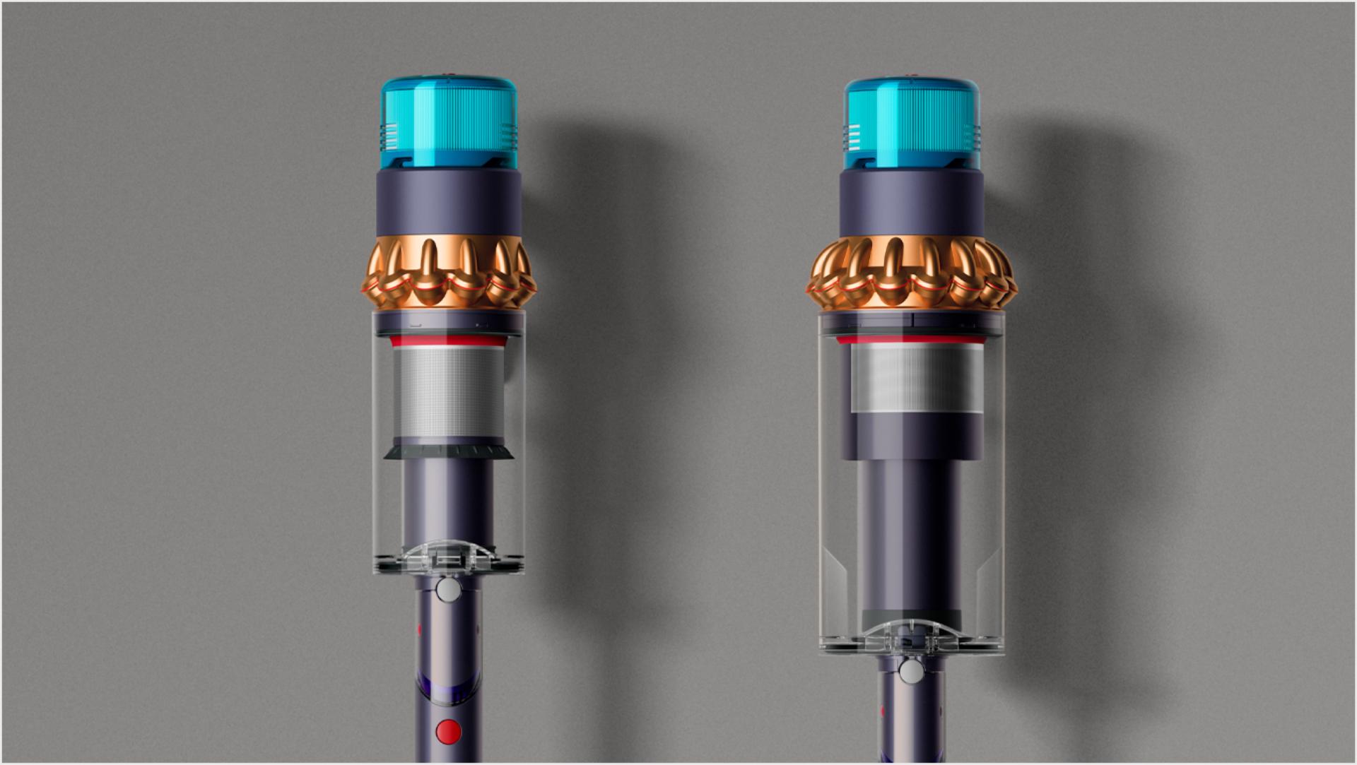 DysonGen5detect and Dyson Gen5outsize bin size comparison.