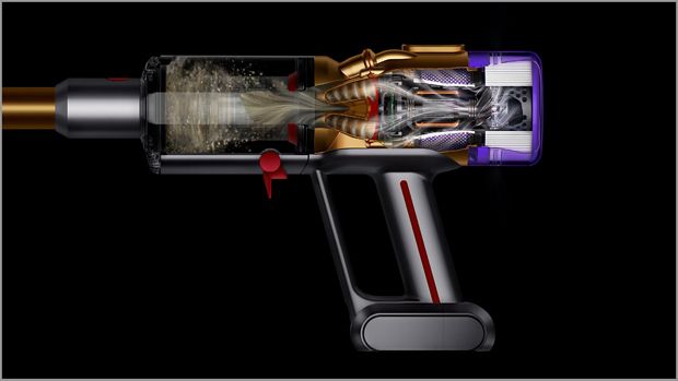 Secțiune a filtrului Dyson eliberând aer mai curat