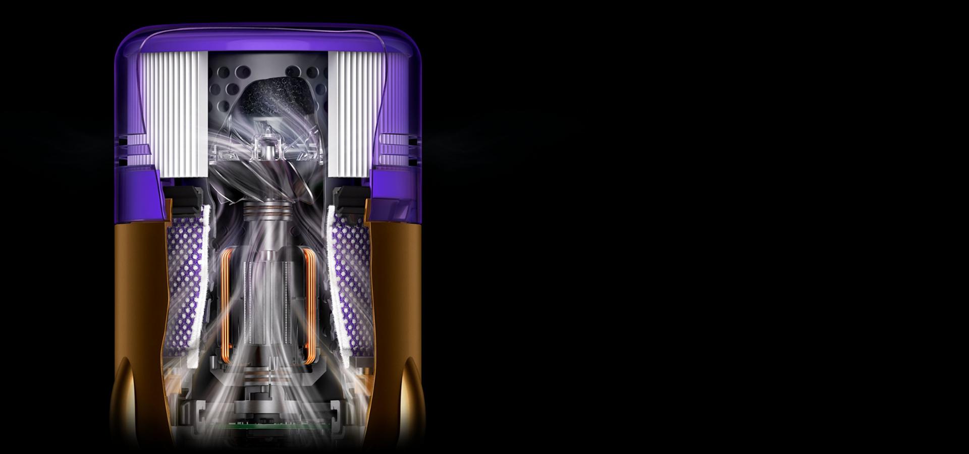 Secțiune a motorului Dyson Hyperdymium