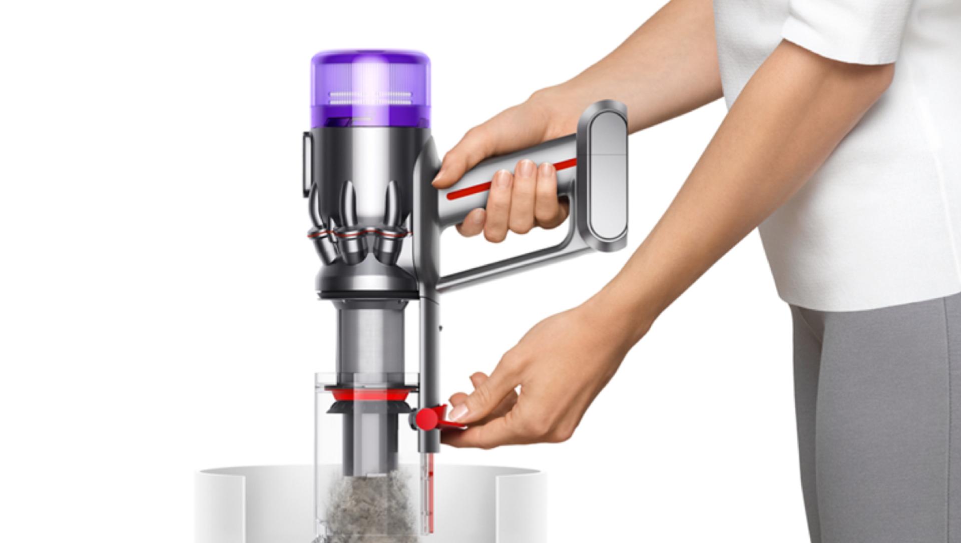 Emptying the bin on the Dyson Micro 1.5kg™ vacuum