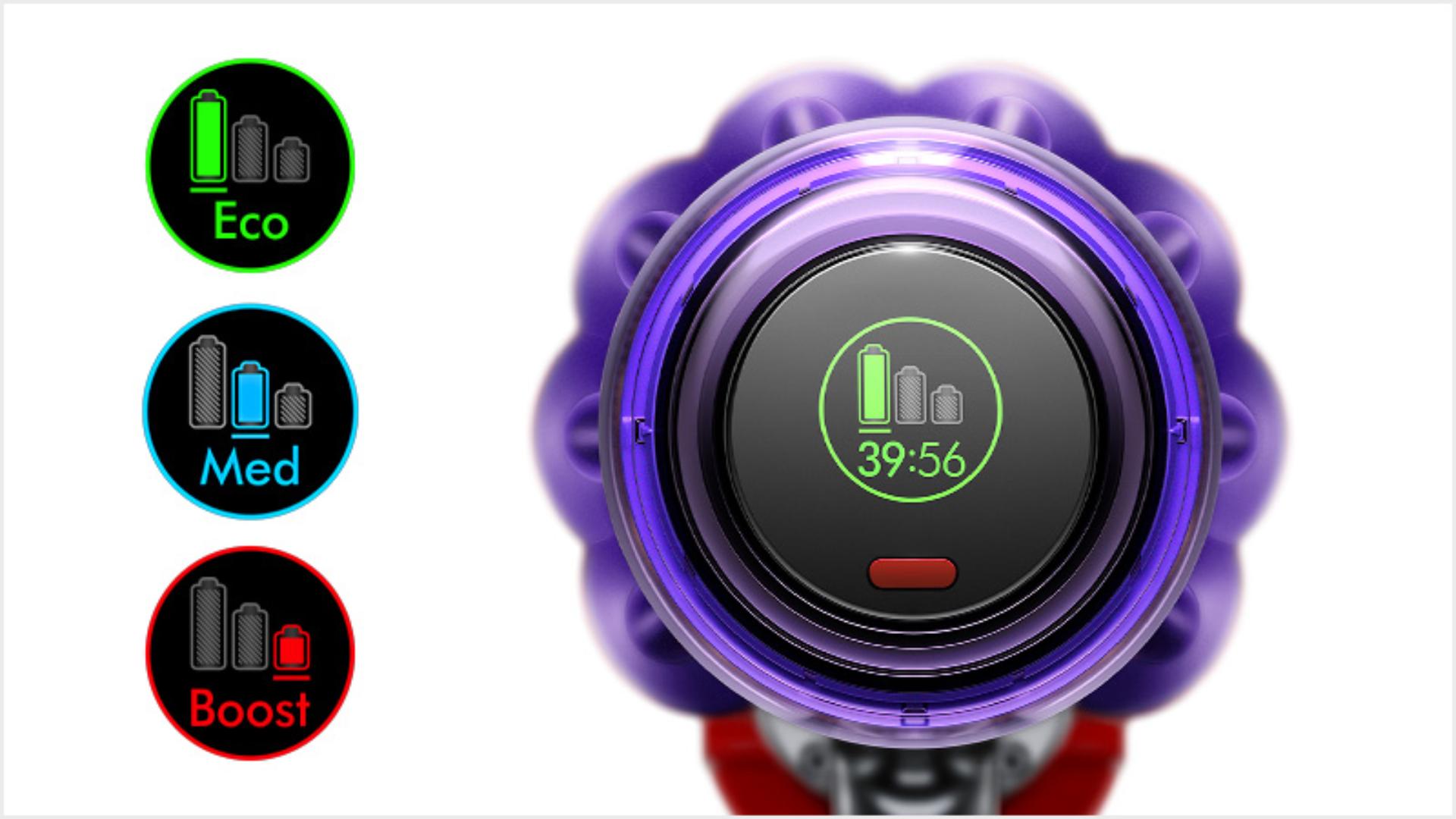 LCD display showing cleaning modes