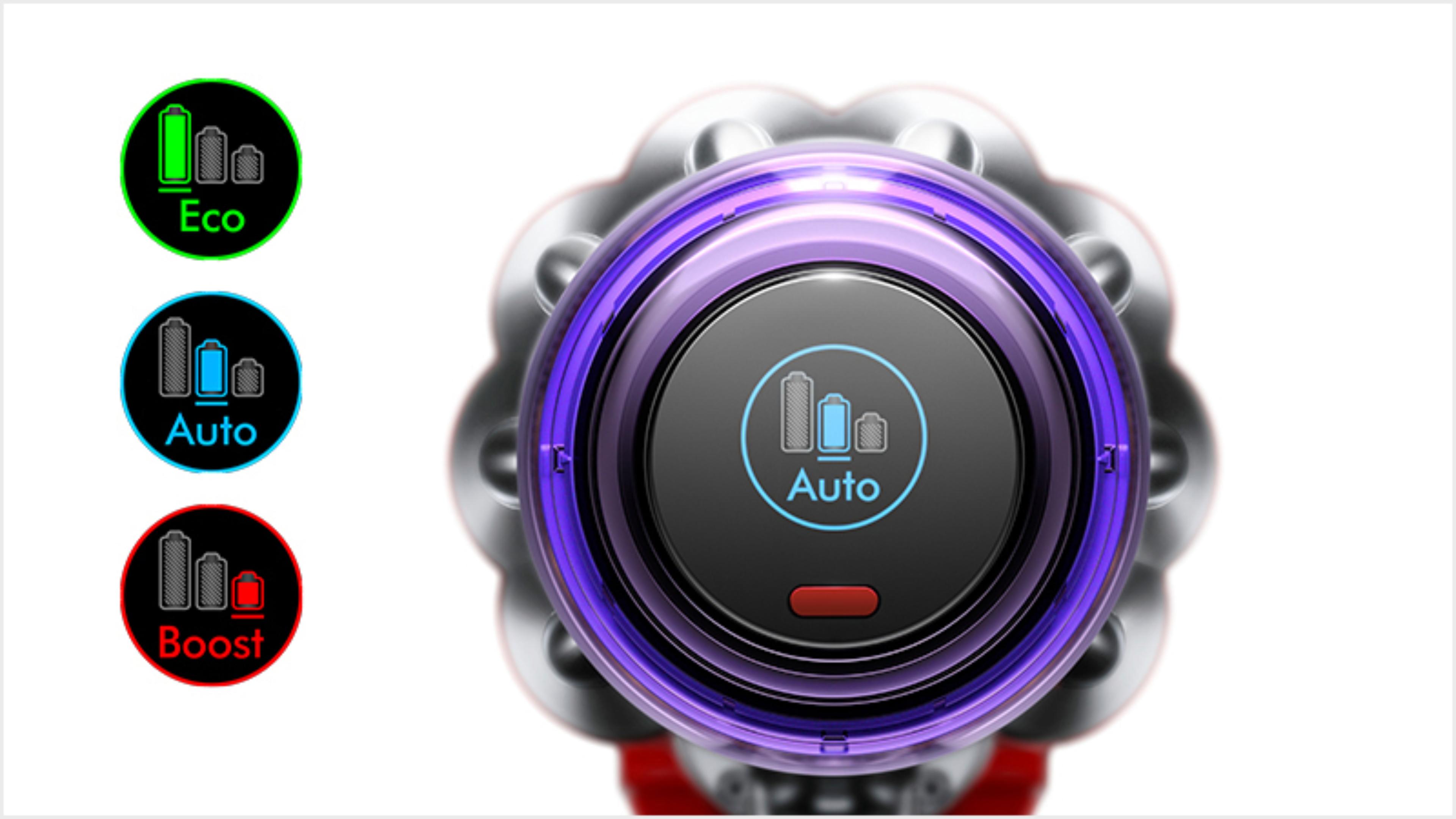 LCD display showing cleaning modes