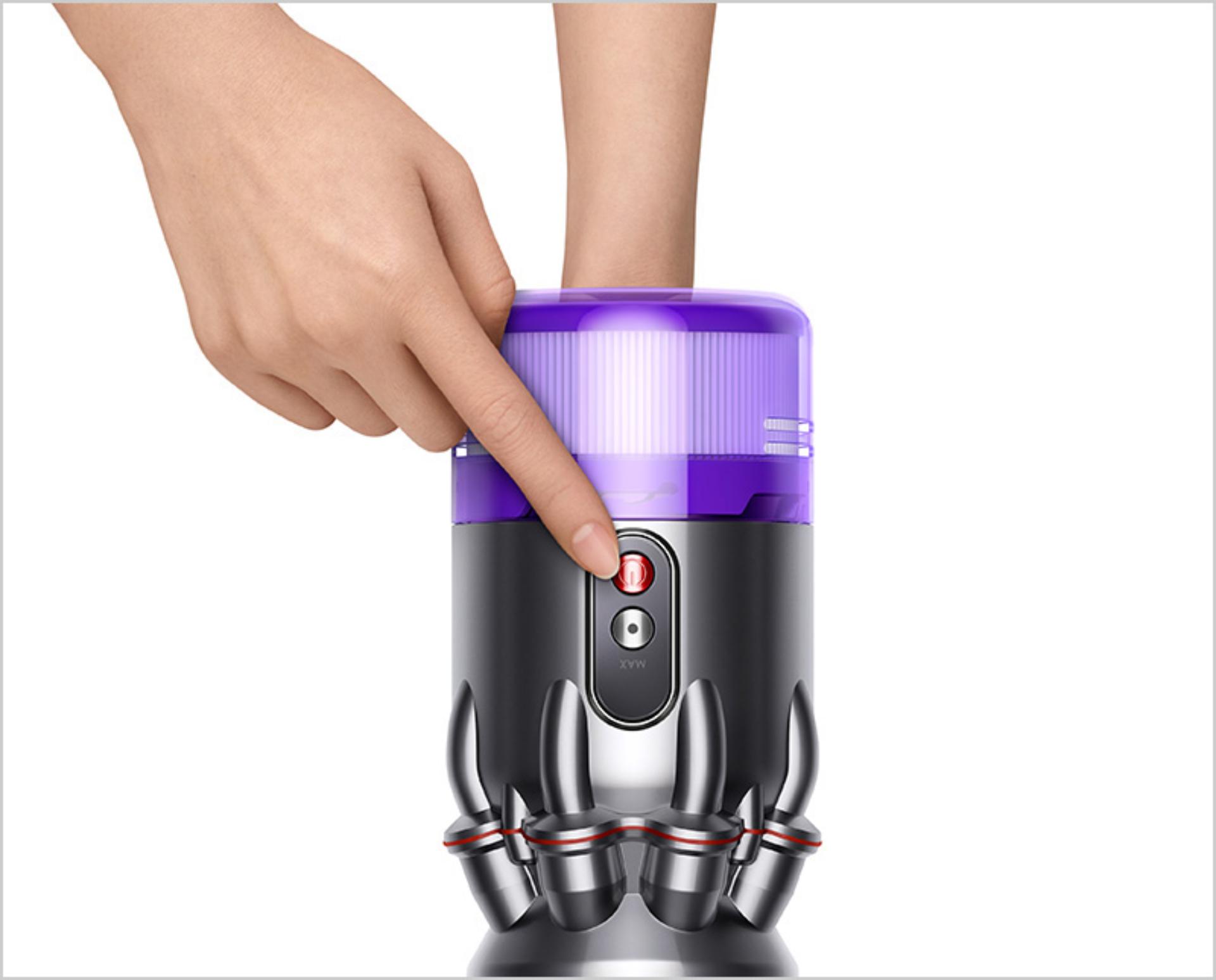 Close-up of Dyson Micro power buttons