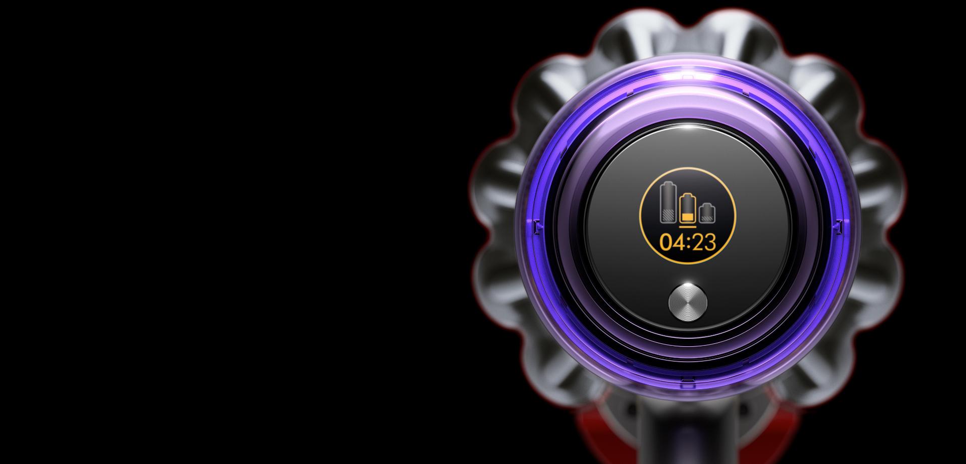 Ekran LCD pokazuje pozostały czas pracy