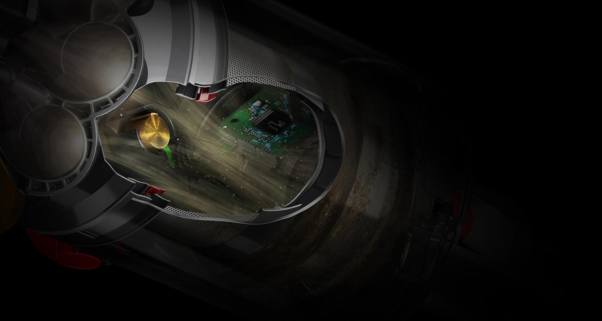 صورة مُقرَّبة للجسيمات الفائقة الدقة بينما ترتد من مستشعر بيزو