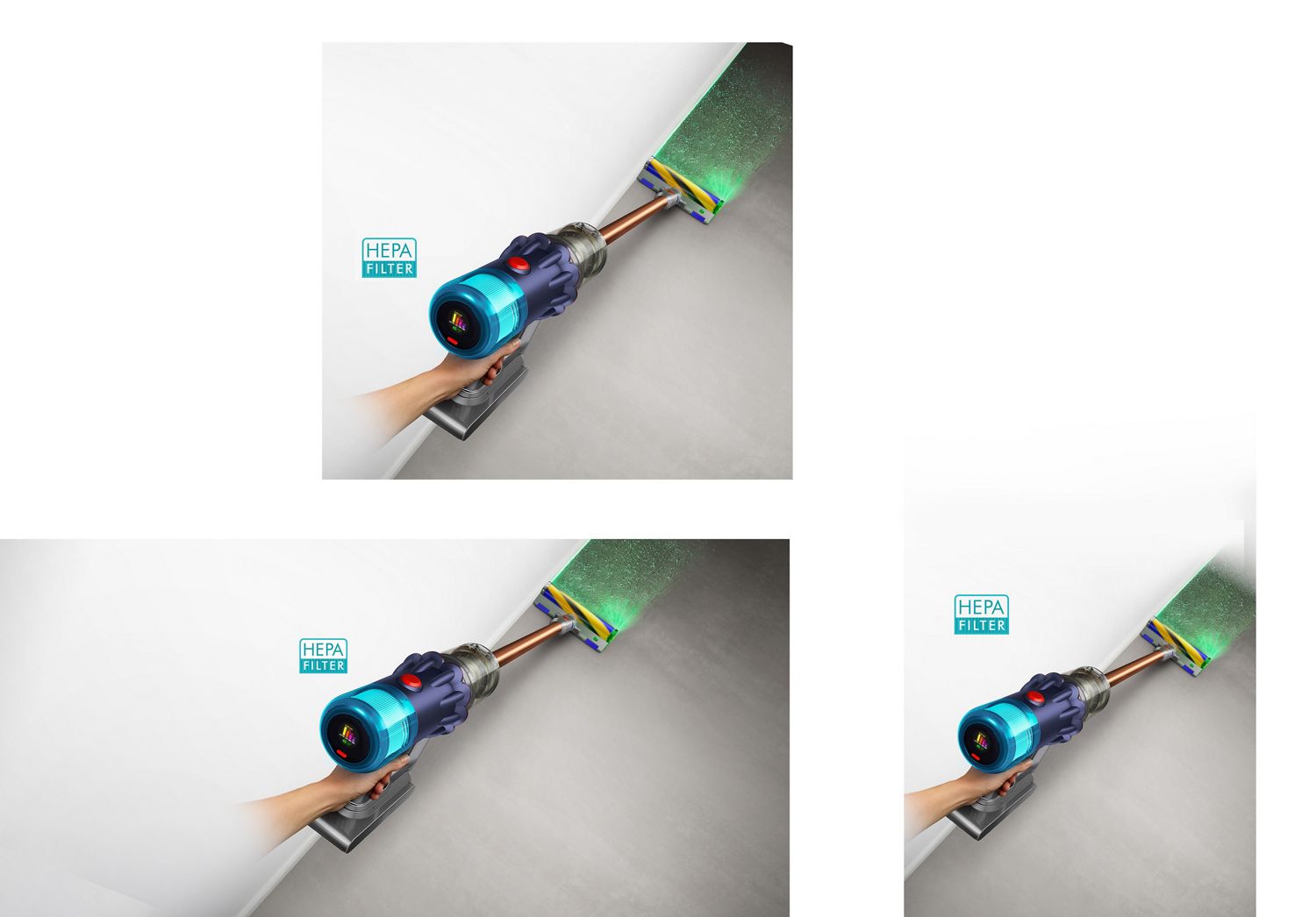 Filtro posmotor HEPA que atrapa partículas de hasta 0,1 micras