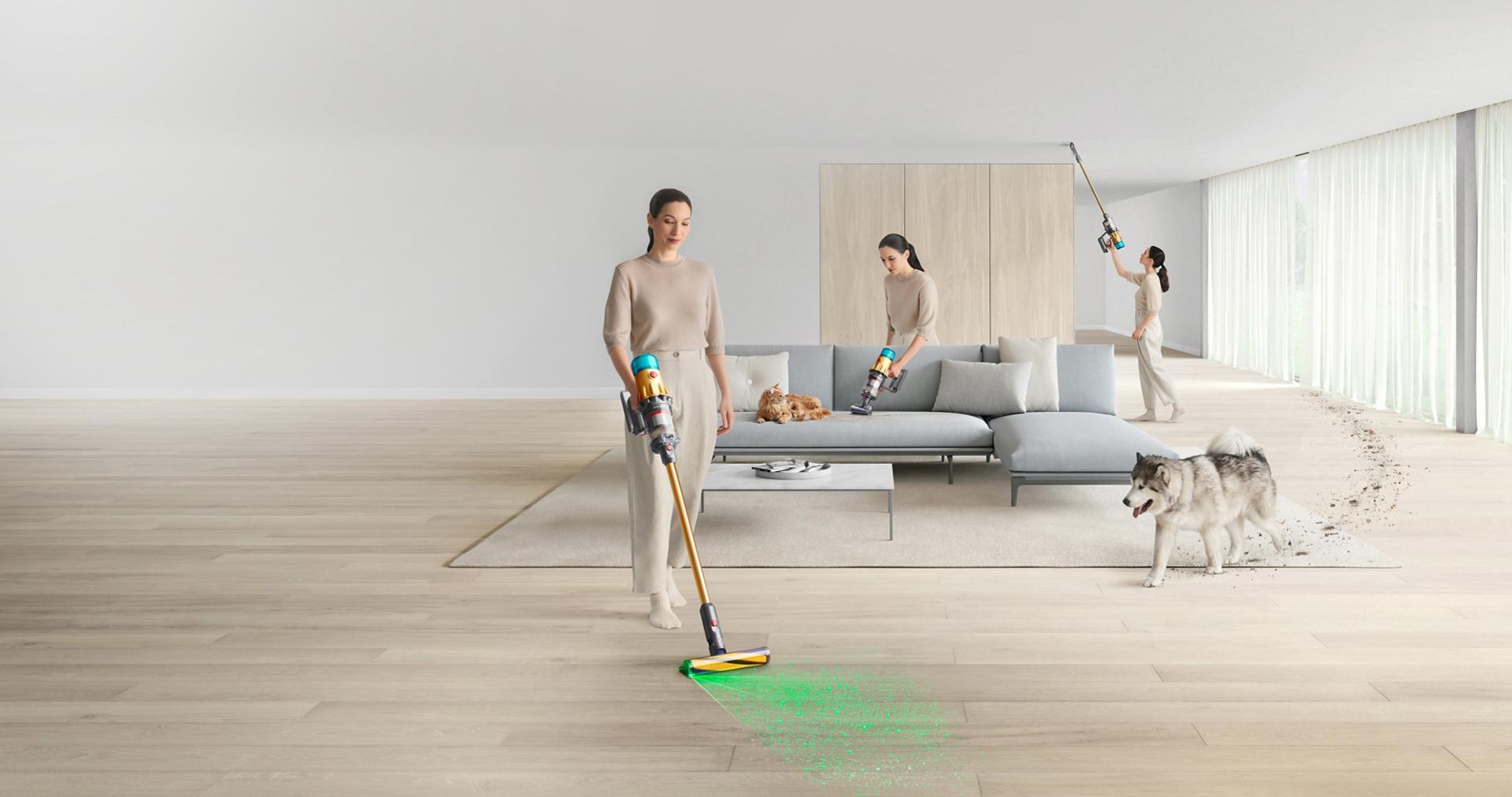 Dyson V12 Lifestyle image with pets