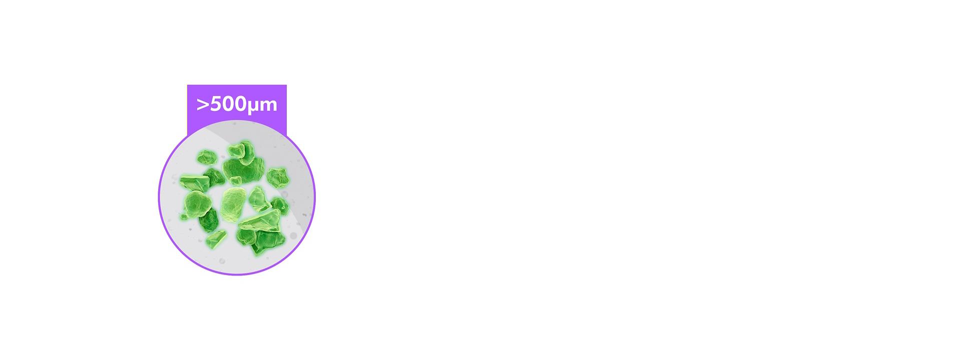 الجسيمات الأكبر من 500 ميكرون
