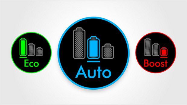 Three power modes on the LCD screen