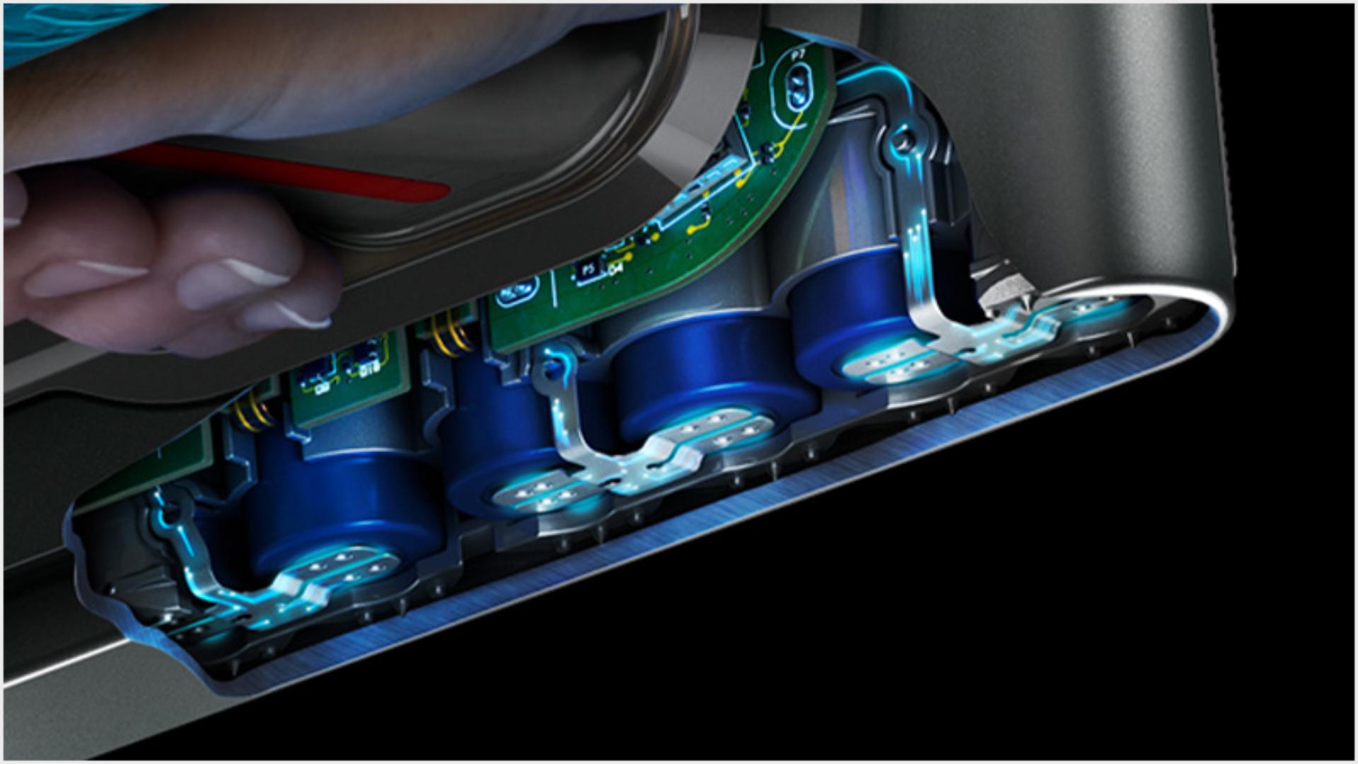 Cutaway of energy-dense battery