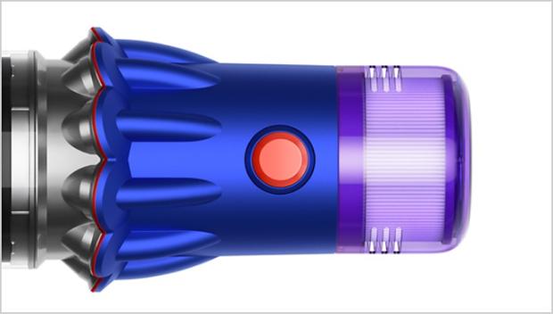 Close up of the vacuum's single power button