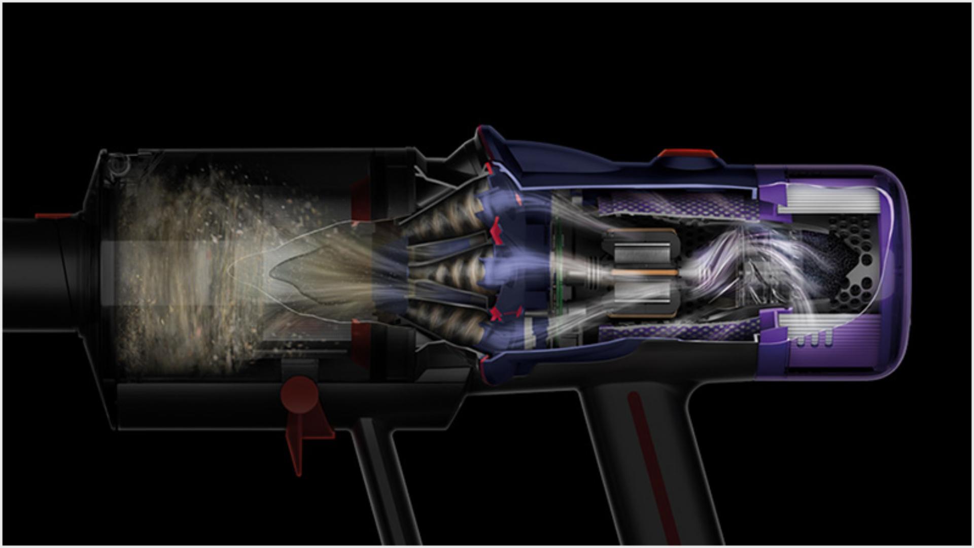 Cutaway of multi-stage filtration
