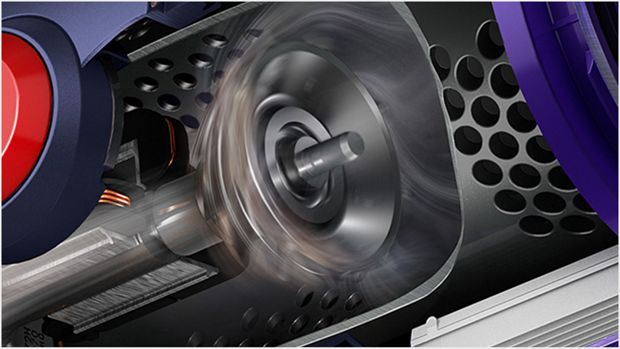 Secțiune prin motorul Dyson Hyperdymium