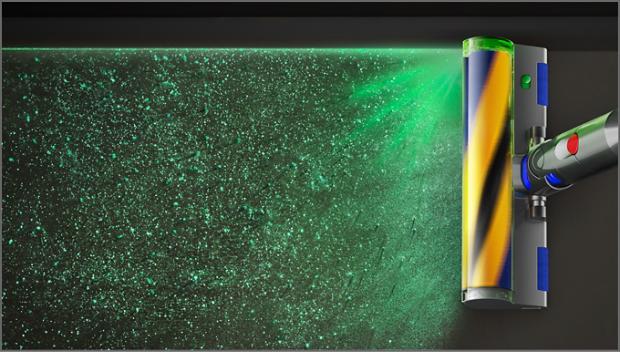 מברשת פלאפי Dyson Slim Fluffy מגלה חלקיקי אבק