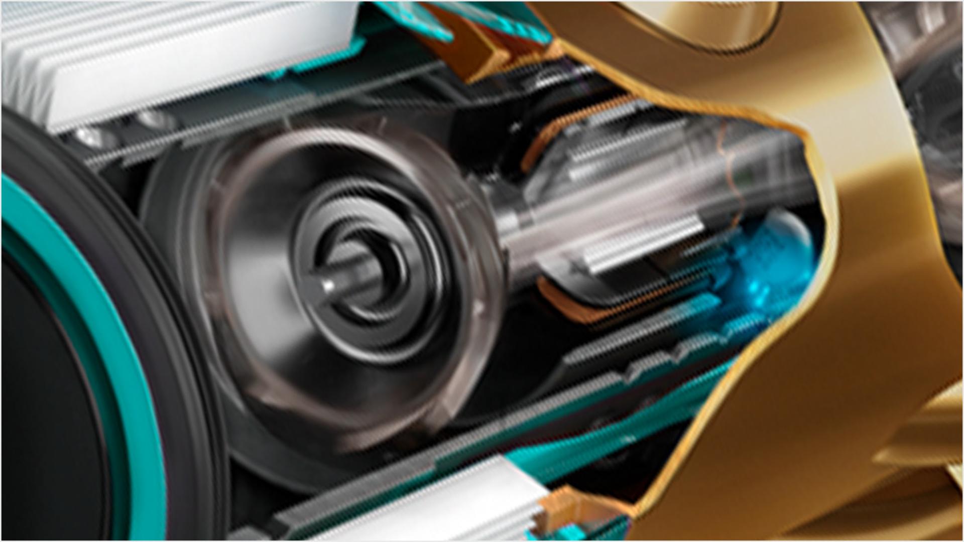 Cutaway of Dyson's powerful Hyperdymium motor.