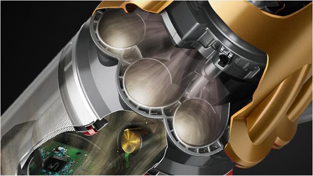 Dyson Root Cyclone'i tehnoloogia lähivaade.