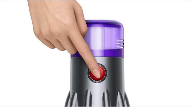 진공 청소기의 전원 버튼 확대 이미지