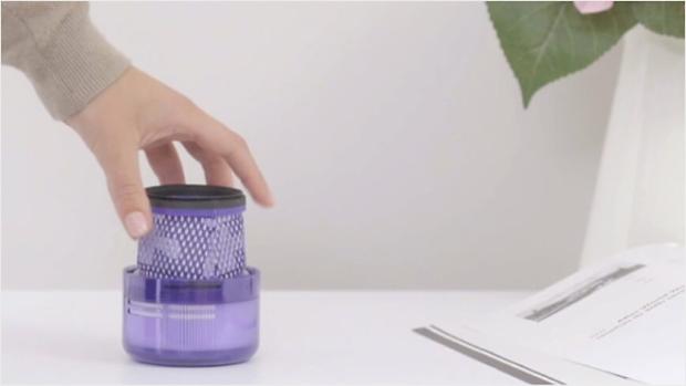 Filter being placed in a well-ventilated area.