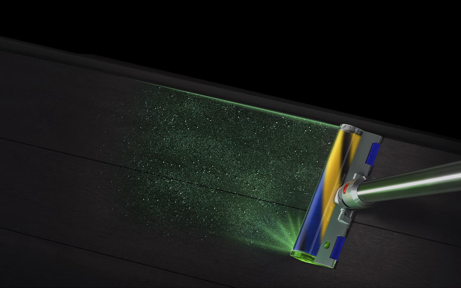 Laser detect technology cleaning along a wall