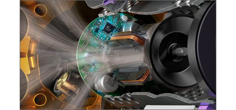 Illustration af Dyson Hyperdymium-motor