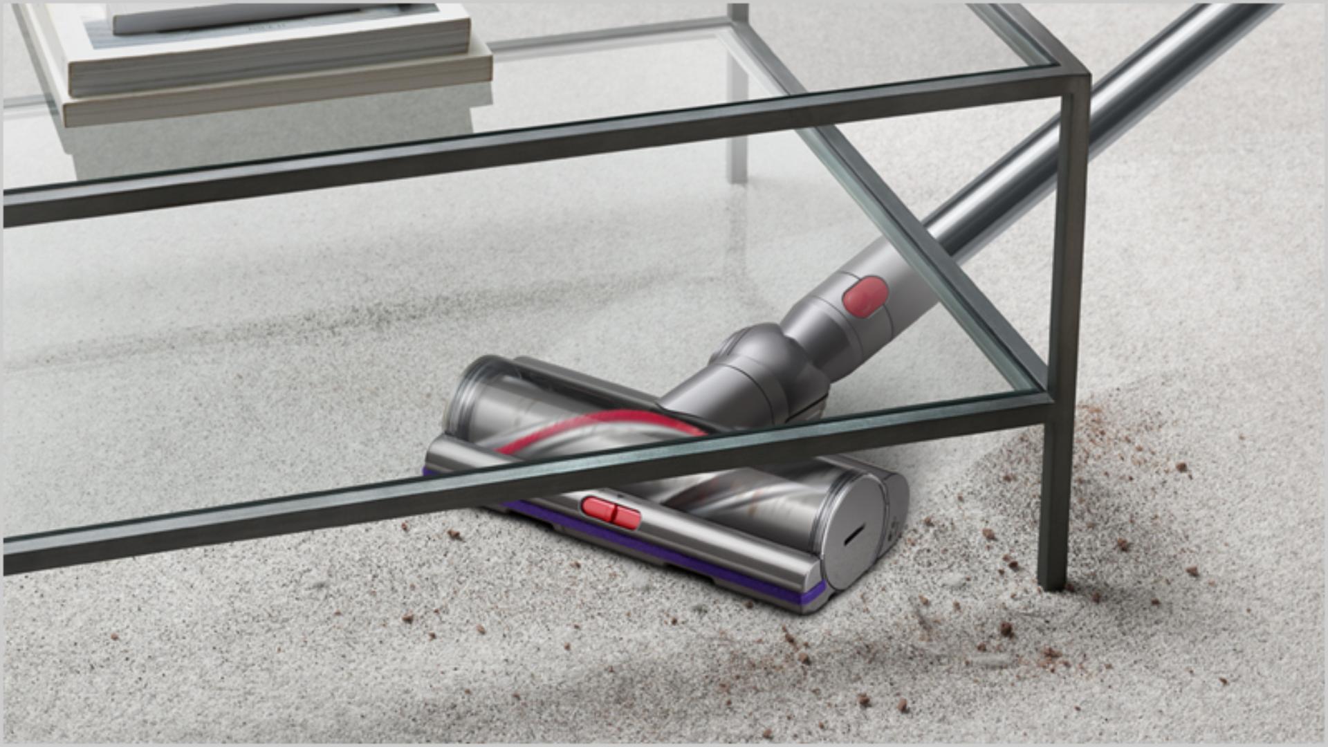 Dyson V15 Detect vacuum cleaning a floor