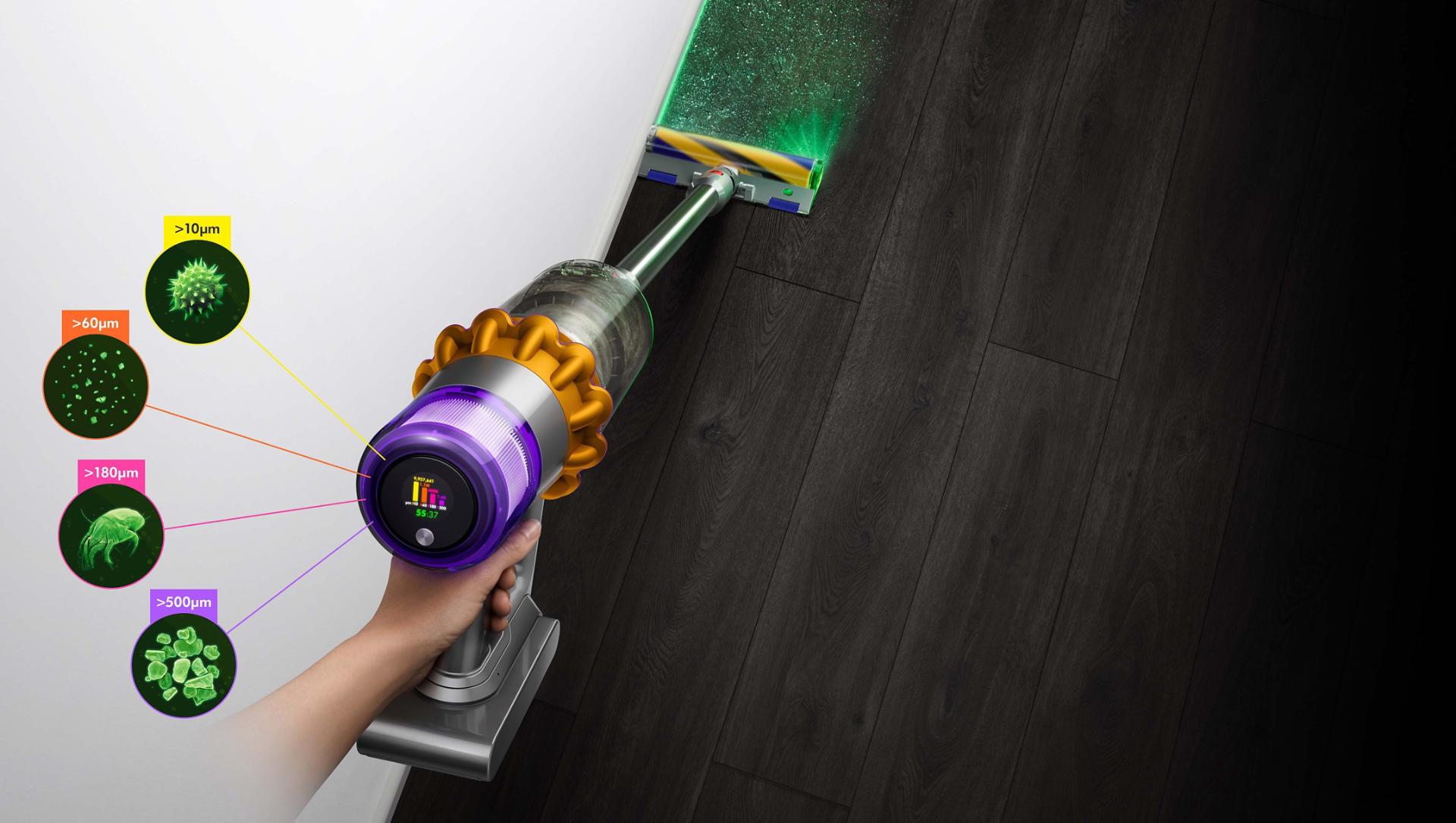 שואב אבק Dyson V15 Detect עם מברשת מאירה