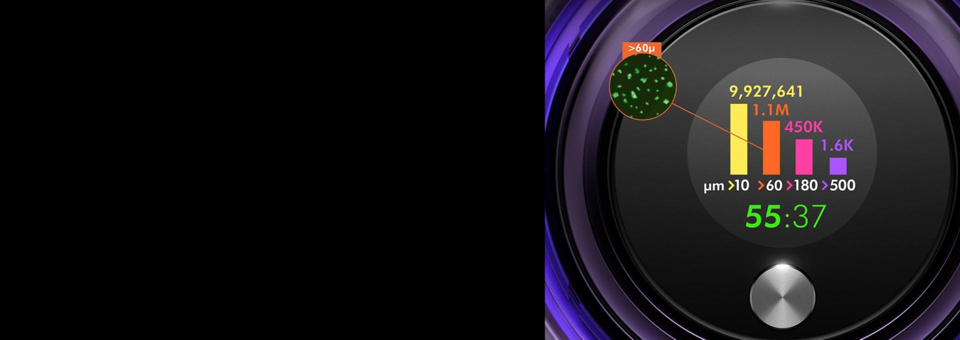 Mikroskopické částice představující prach a šupinky pokožky