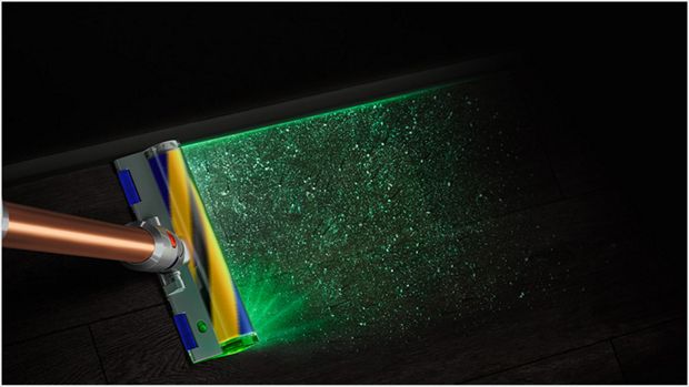 Dysoni puhastuspea Fluffy Optic muudab tolmu nähtavaks.