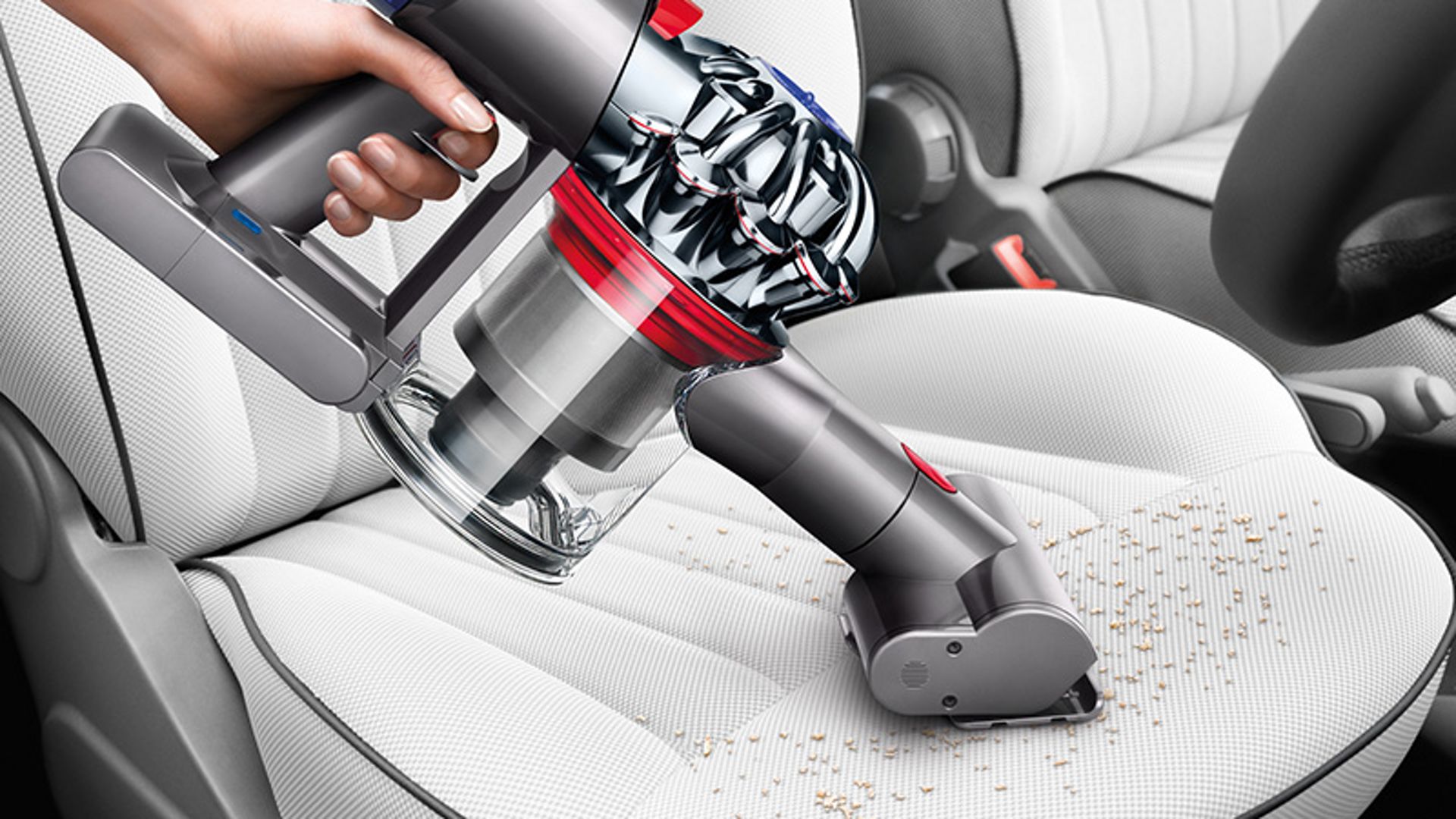 Using Dyson vacuum on car seat