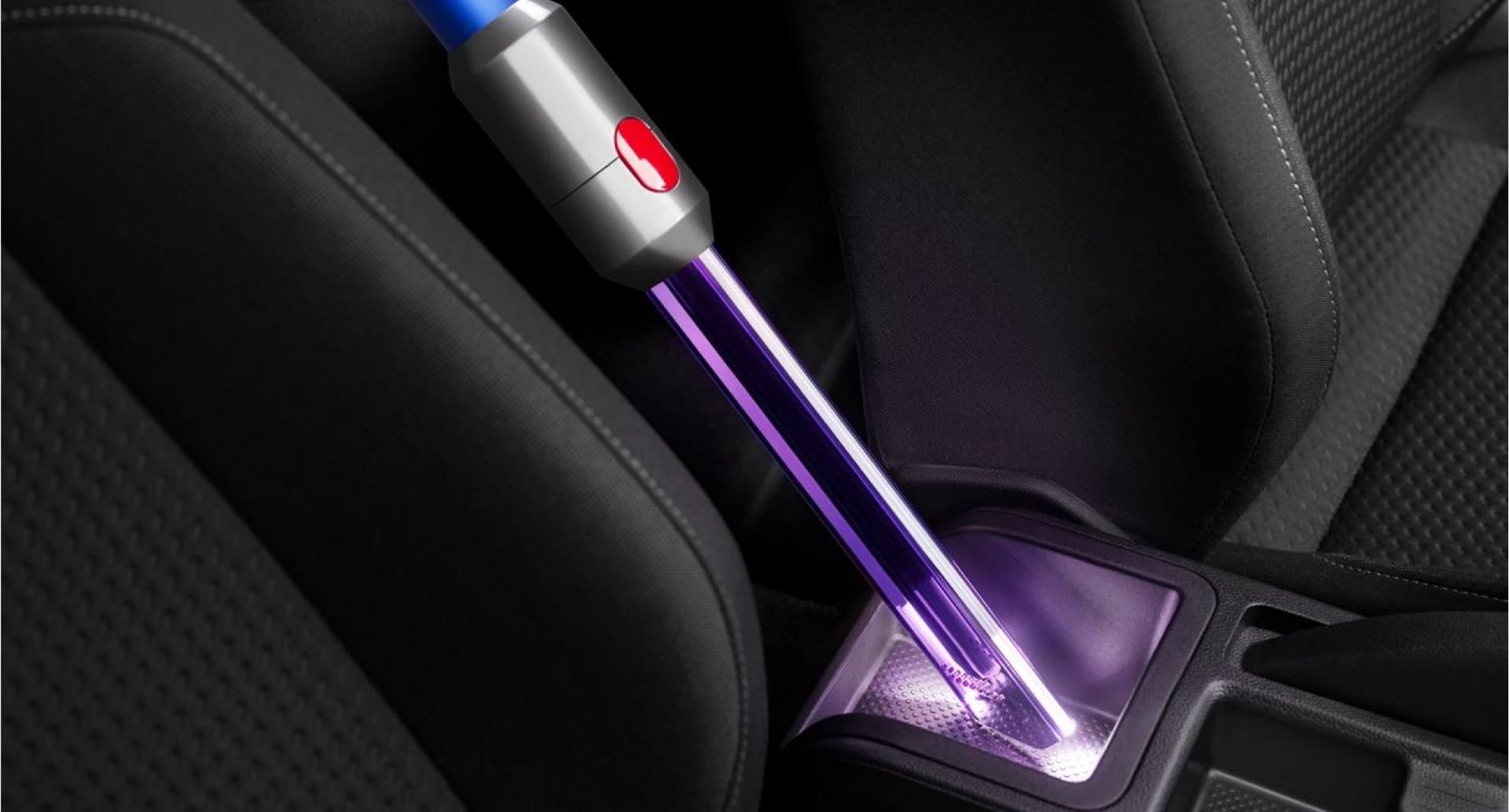 Dyson Light-pipe crevice tool cleaning a car