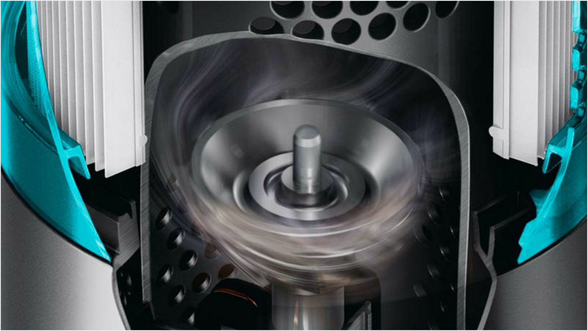 A cutaway of the side of a V12s Origin Submarine showing the motor spinning.